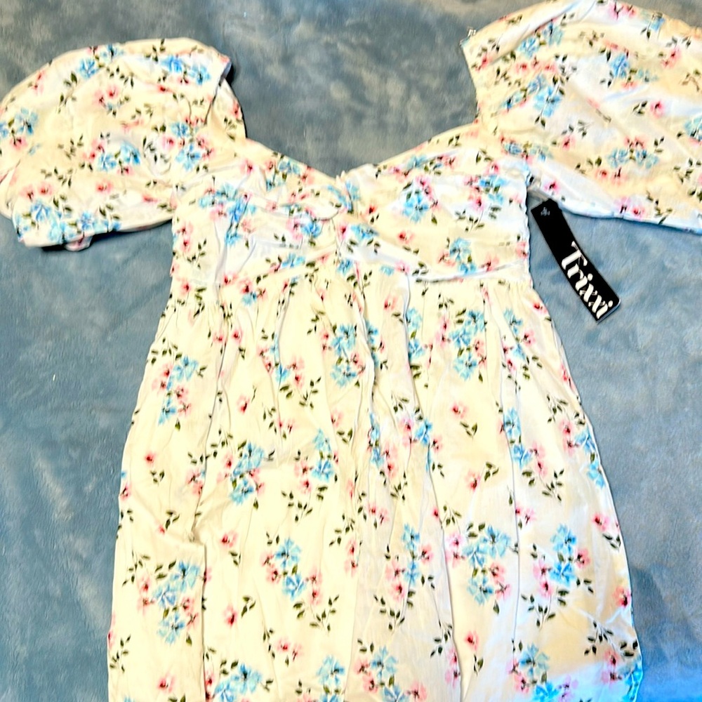 Trixxi blue floral mini dress